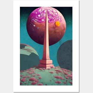 Obelisk On A Distant Moon Posters and Art